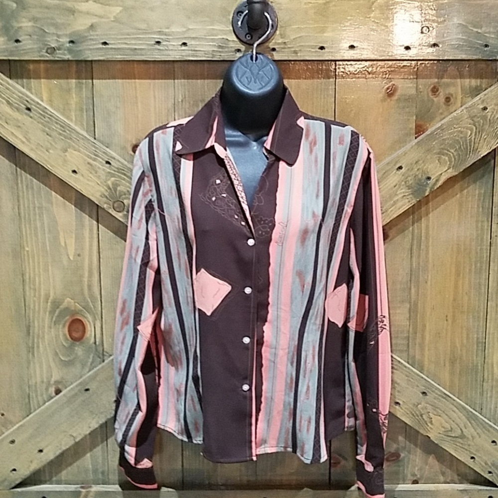 JAIPUR CAREER BUTTON DOWN BLOUSE SIZE MEDIUM Heritage Vintage Retro Luxury